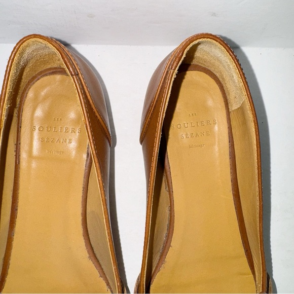 Sézane Shoes MICHEL LOAFERS Cognac Leather Minimalist Sz US6.5 - Picture 9 of 14